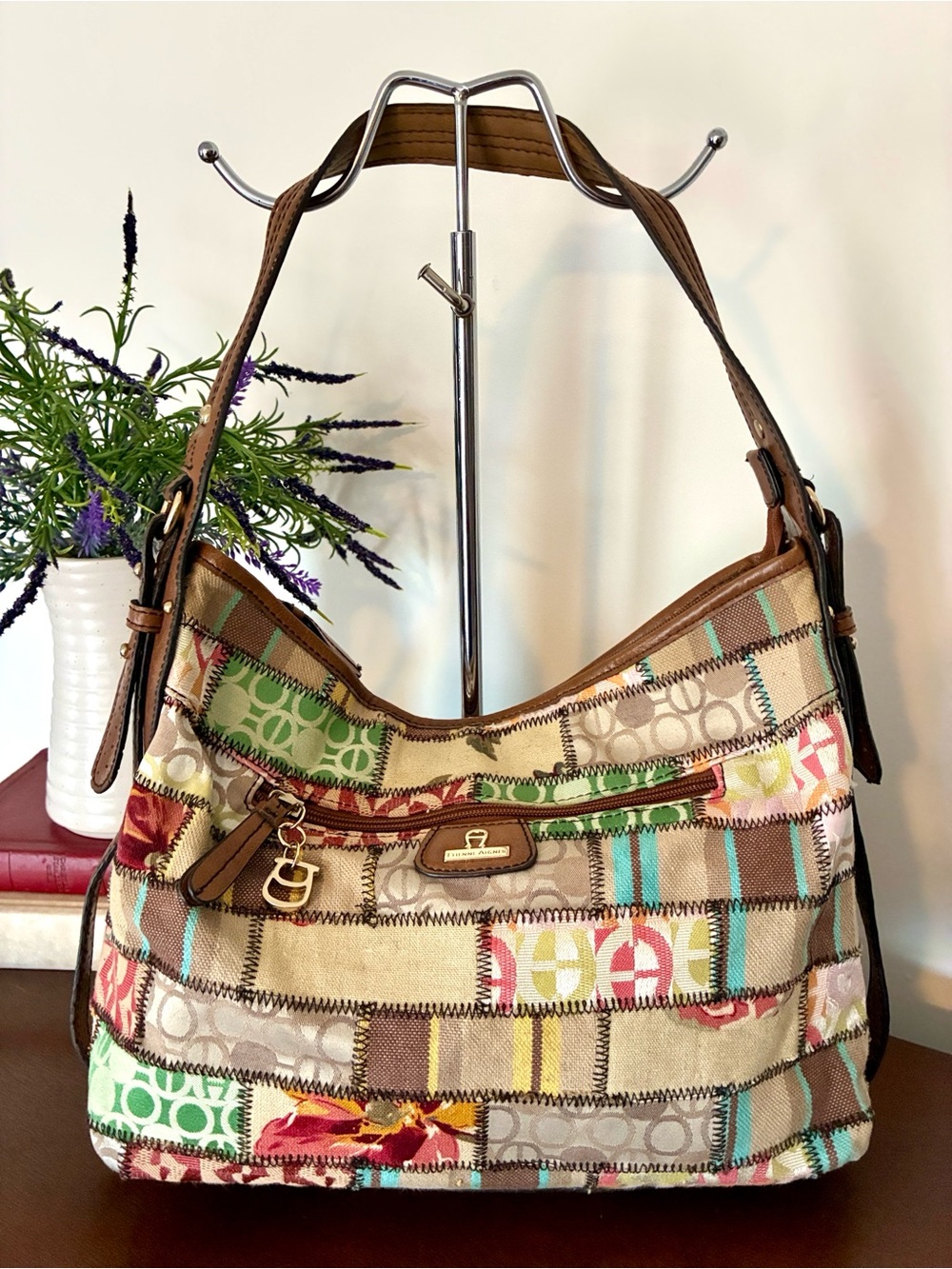 Vintage Etienne Aigner Patchwork Shoulder Bag